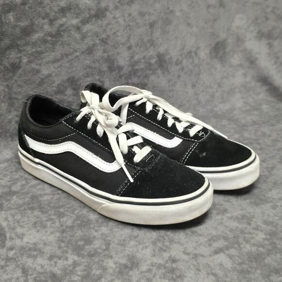 Vans Black & White Off The Wall Old Skool Low Top Canvas Skater Shoes Youth 3 - Picture 9 of 9